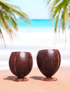 Eco-Friendly Coconut Shell Juice Cup